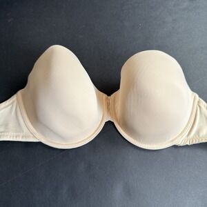 Panache Super Bra US 34 FF H Porcelain Strapless Underwire Unlined Nude Seamless